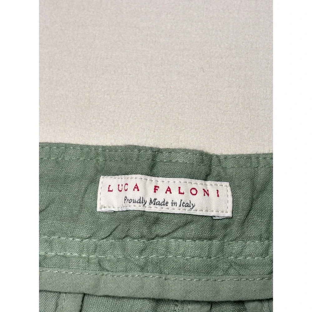 NWT Luca Faloni Sage Green Lipari Linen Trousers Mens 28 IT 44 L31 Made Italy